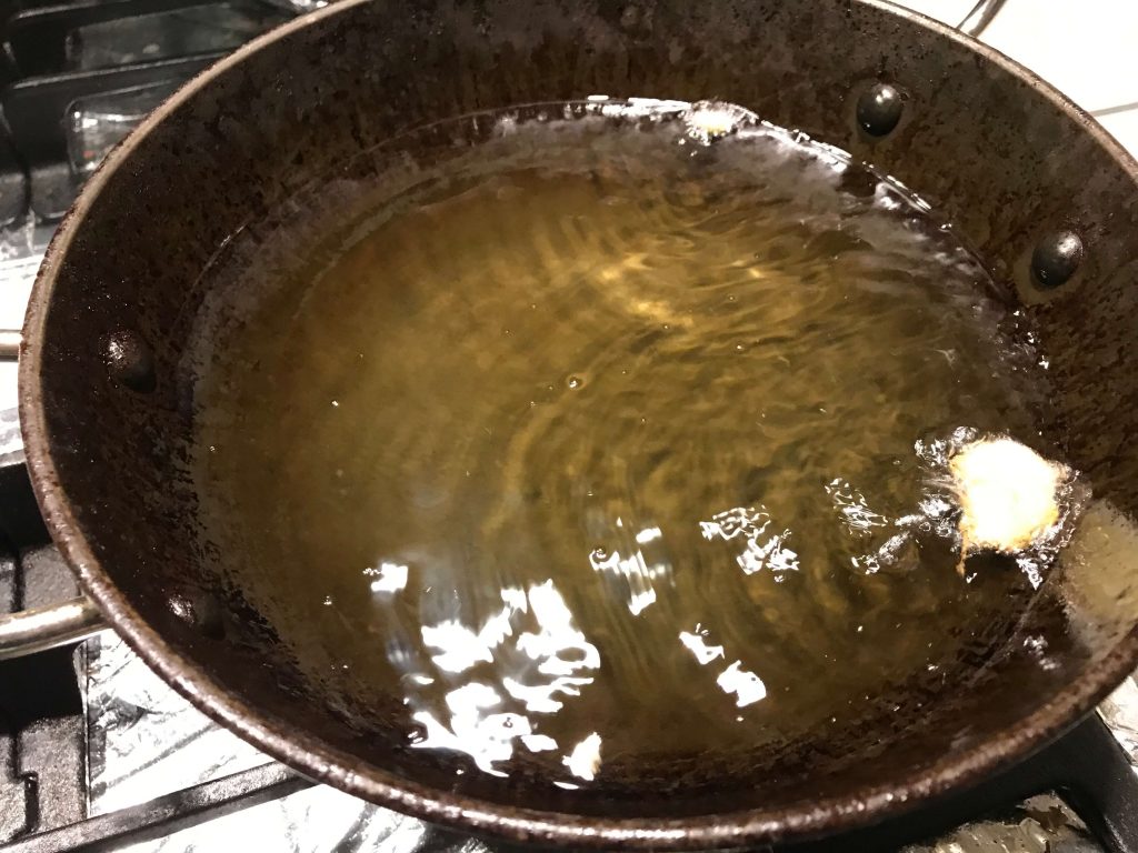 Boil oil in kadai